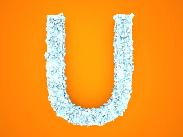 Crystal Letter - U — Stock Photo, Image